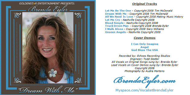 Brenda Eyler - Dream With Me - 3rd CD