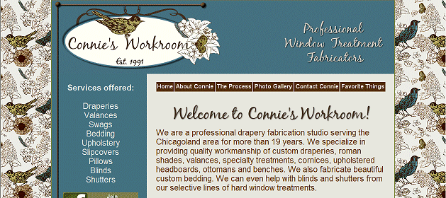 Connie's Workroom - Professional Window Treatment Fabricators